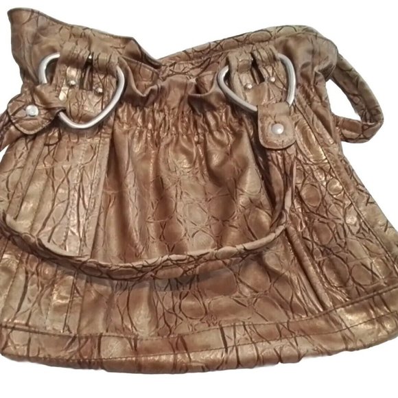 Kathy Van Zealand Vinyl Gold Tone Bag Finish Jkl1 - Picture 3 of 3